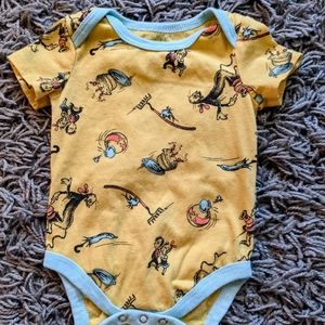 Dr.suess cat in the hat baby 0-3 months onesie yellow
